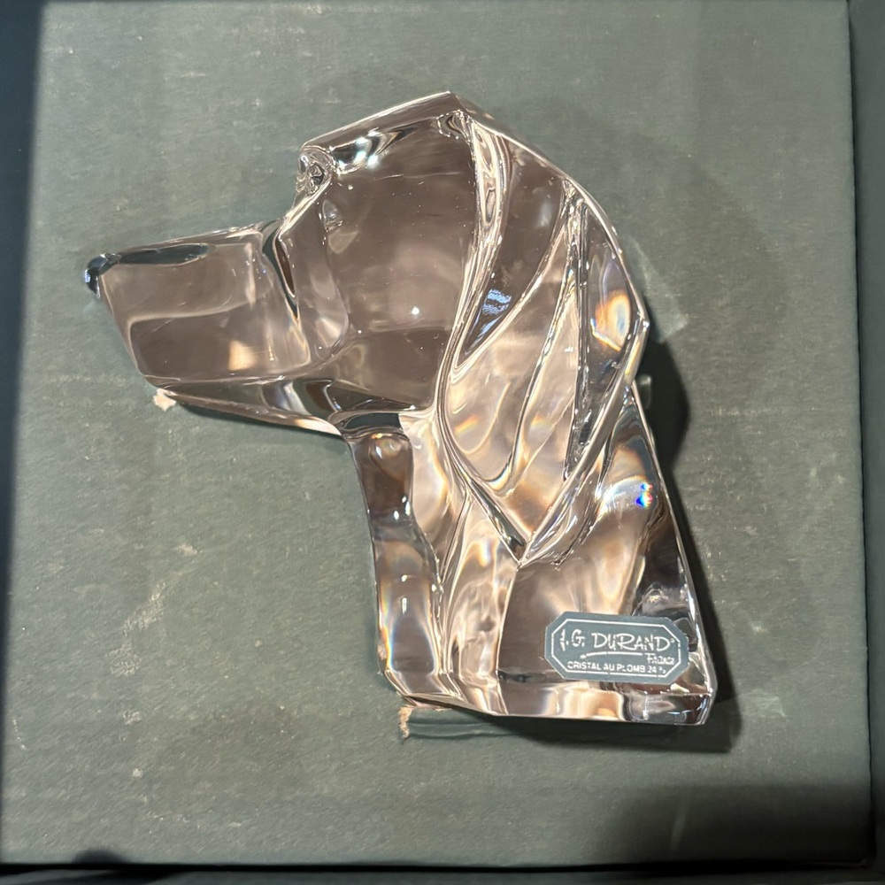 New in box, JG Durand crystal dog figurine